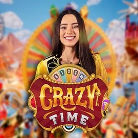 Crazy Time slot logo by Evolution at PricedUp CasinoCrazy Time
